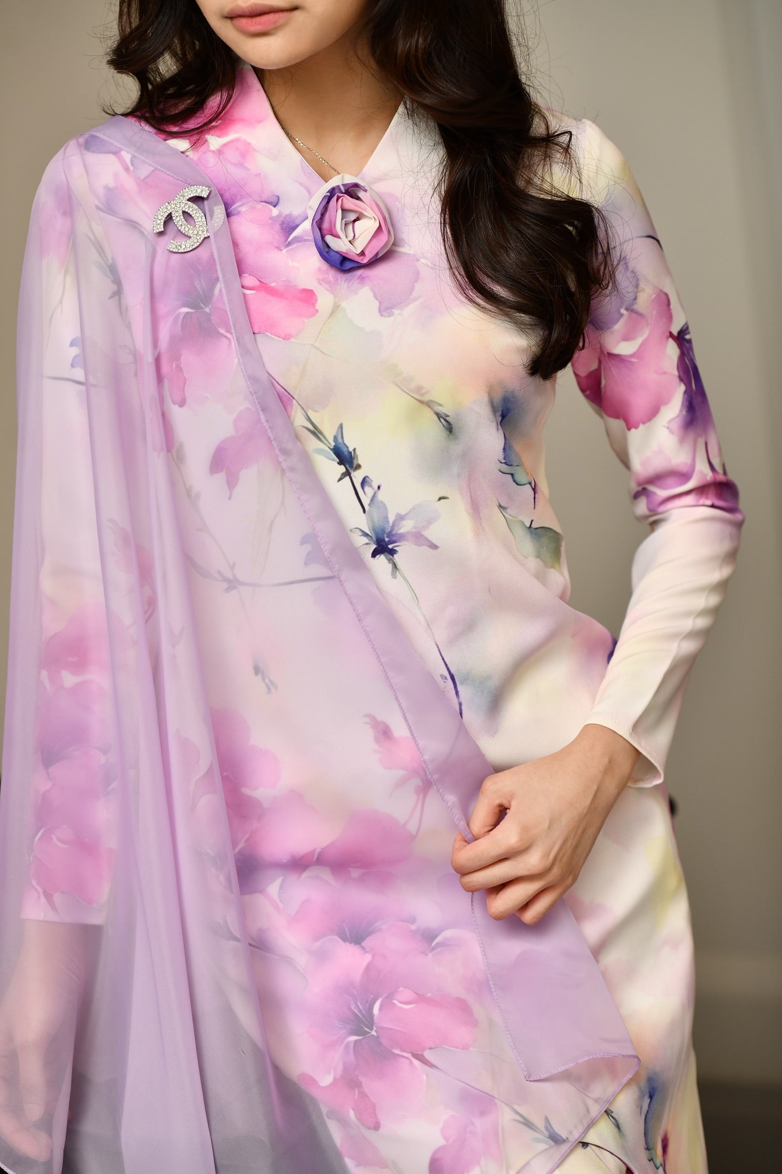Floria Kurung in Lavender