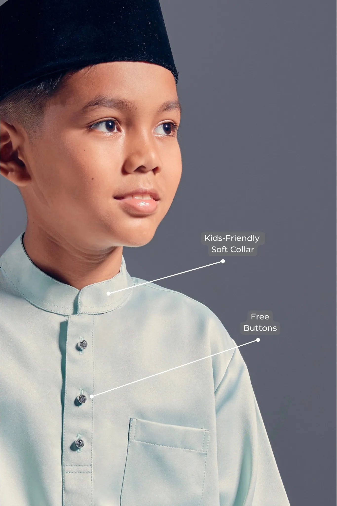 Baju Melayu Kids (Mint Green)