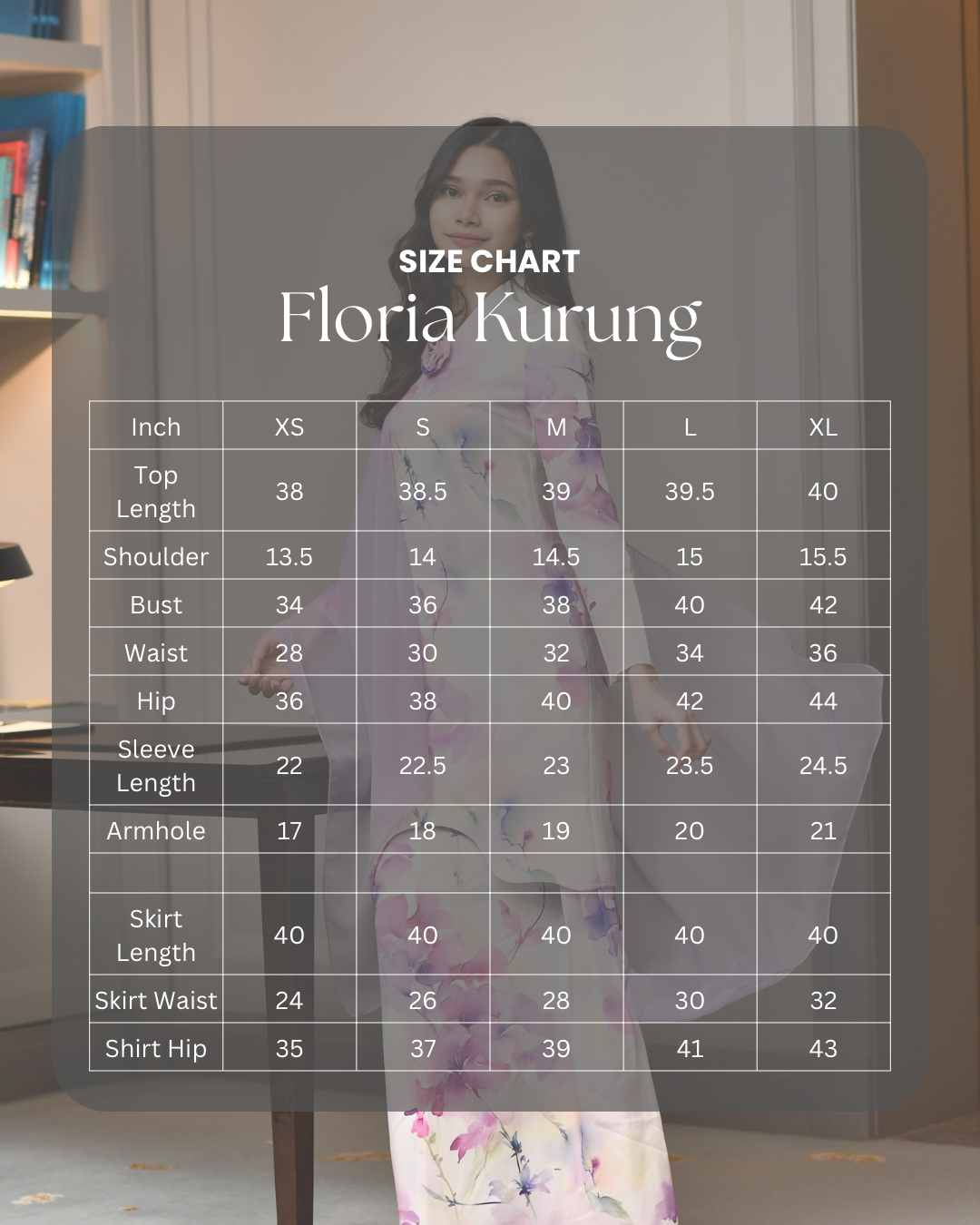 Floria Kurung in Lavender