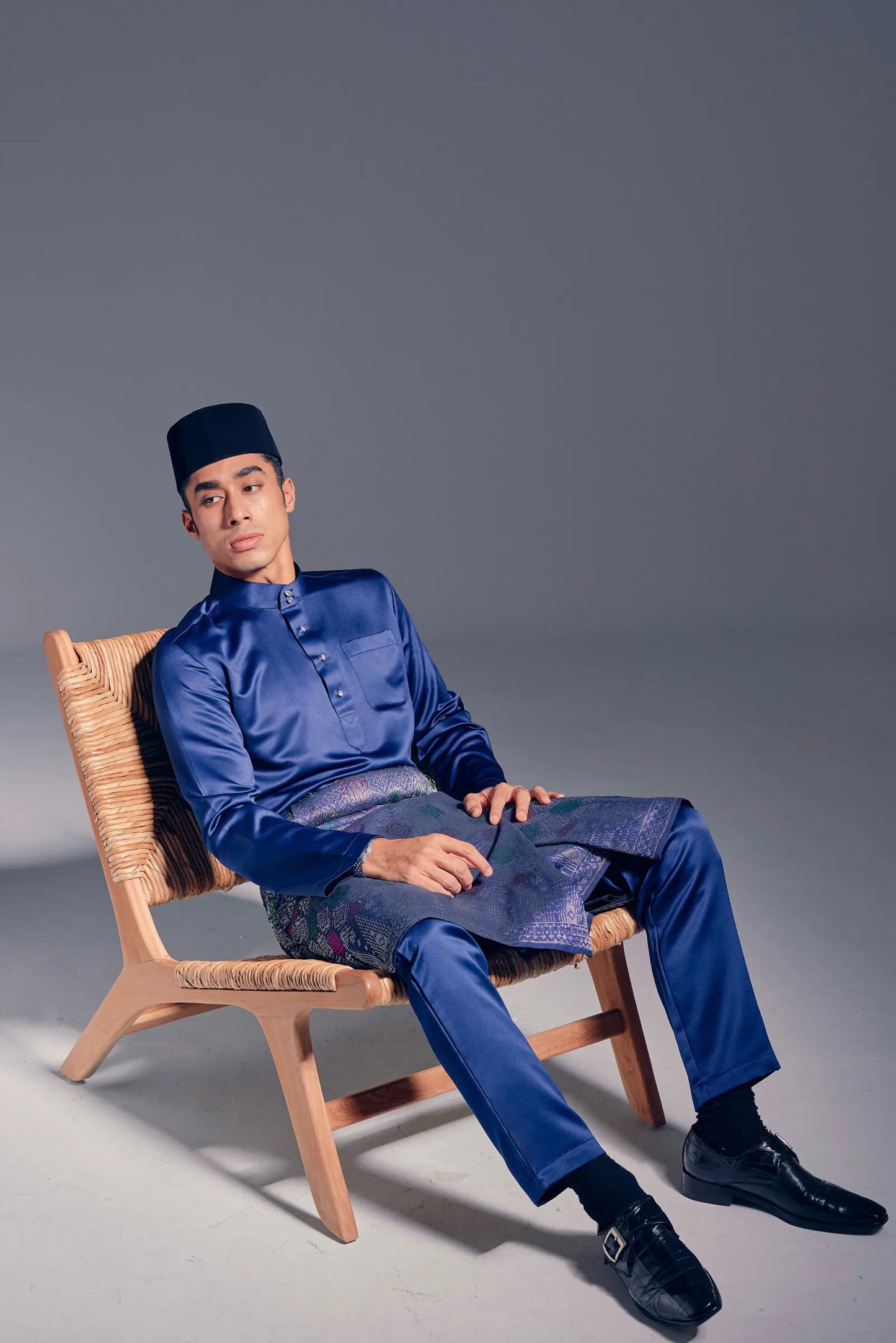 Baju Melayu Modern Fit (Navy Blue)