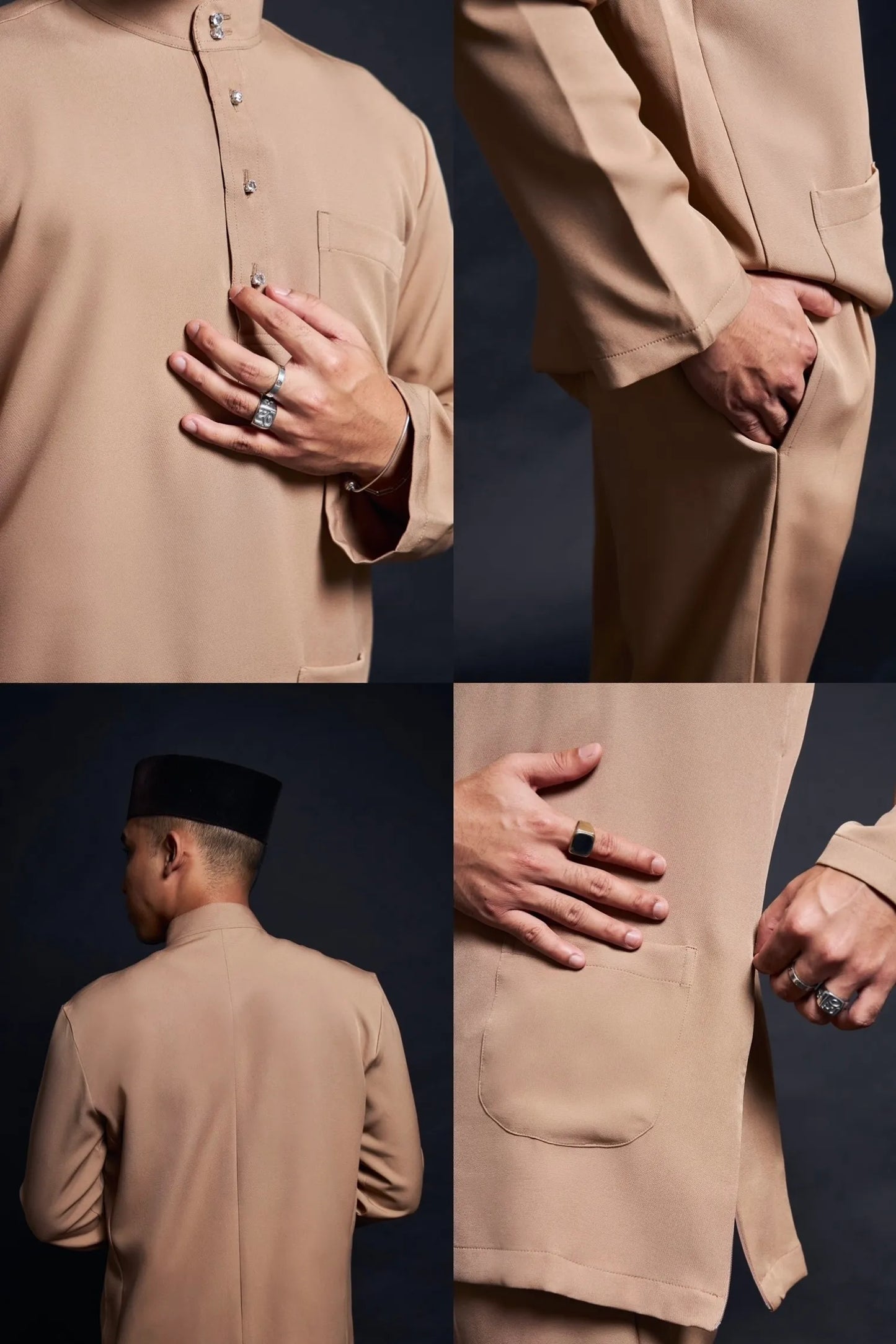 Baju Melayu Luxe (Ash Beige)