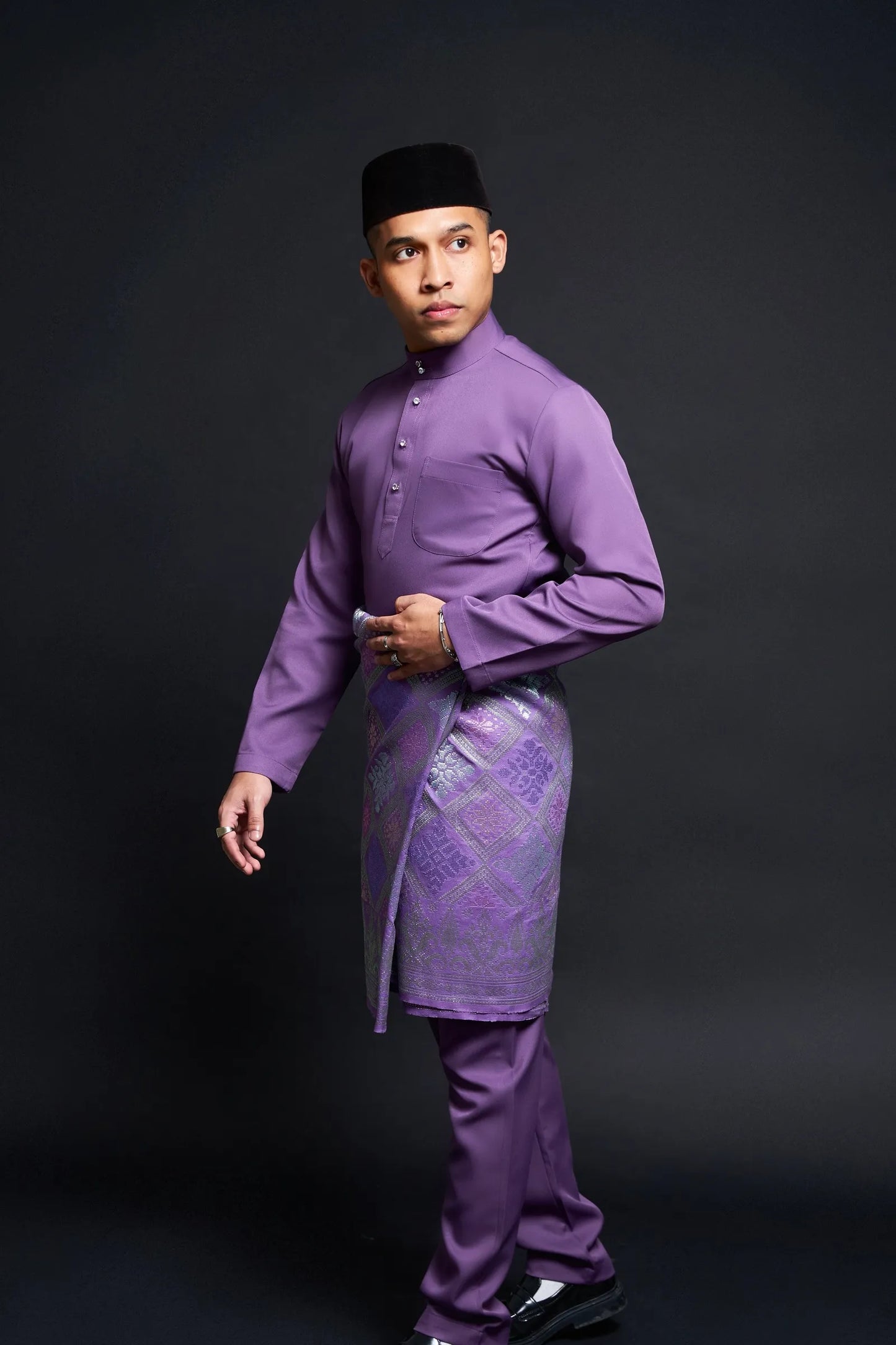 Baju Melayu Luxe (Dark Magenta)