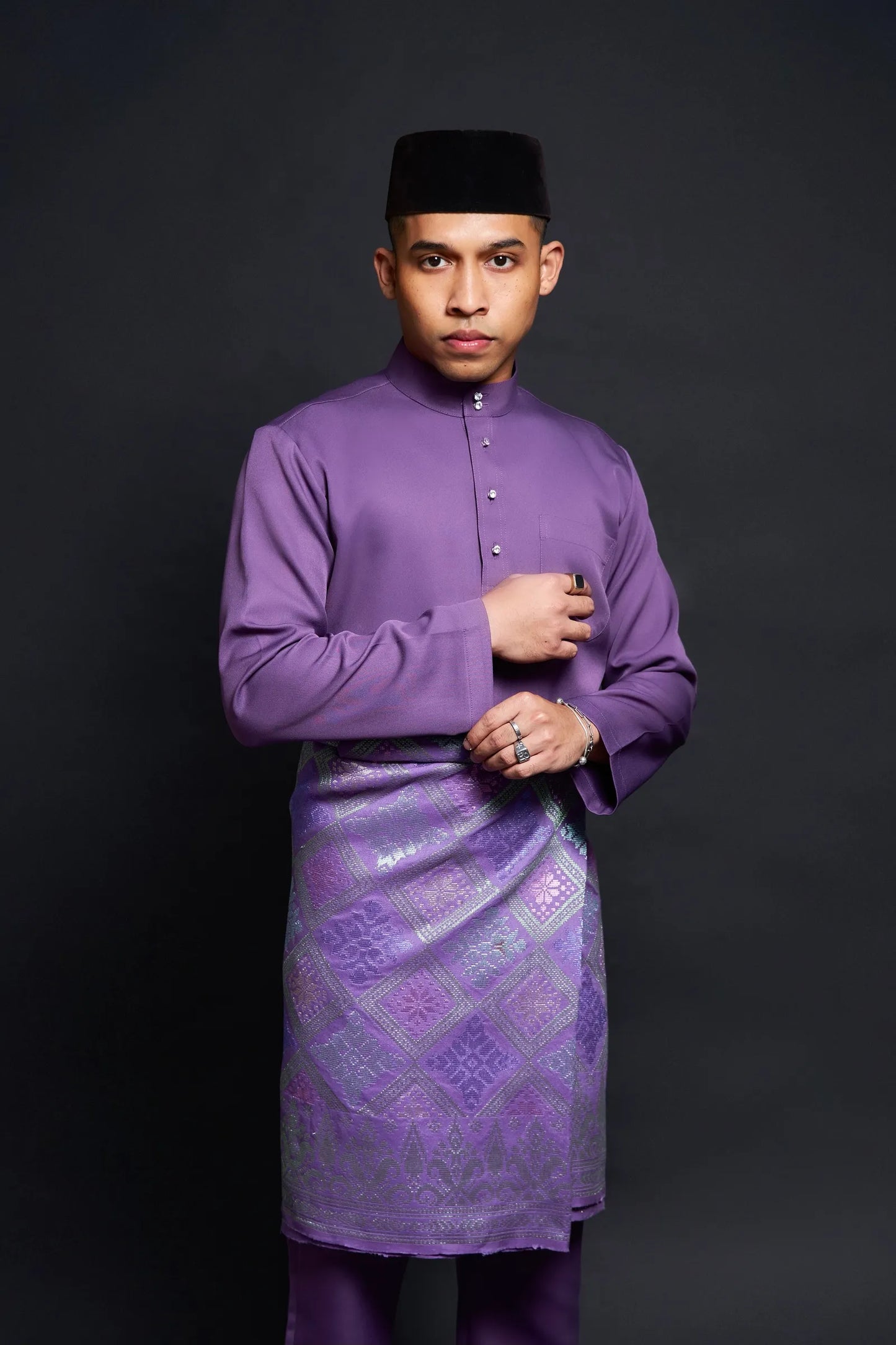 Baju Melayu Luxe (Dark Magenta)