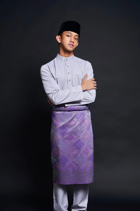 Baju Melayu Luxe (Ash Lavender)