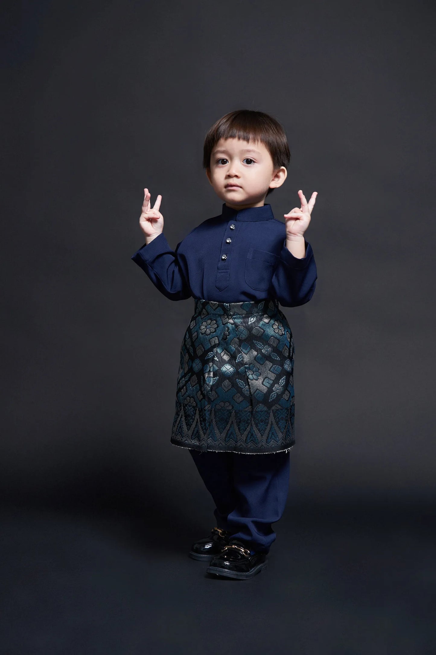 Baju Melayu Kids Luxe (Navy Blue)