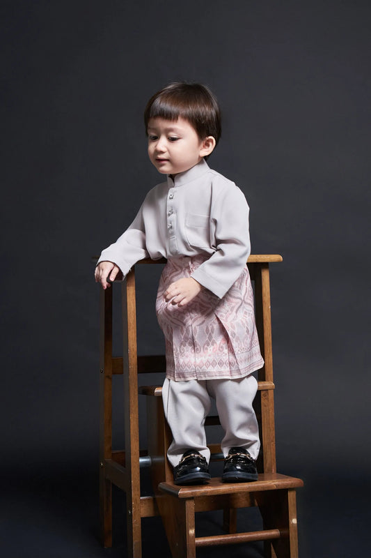 Baju Melayu Kids Luxe (Ash Beige)