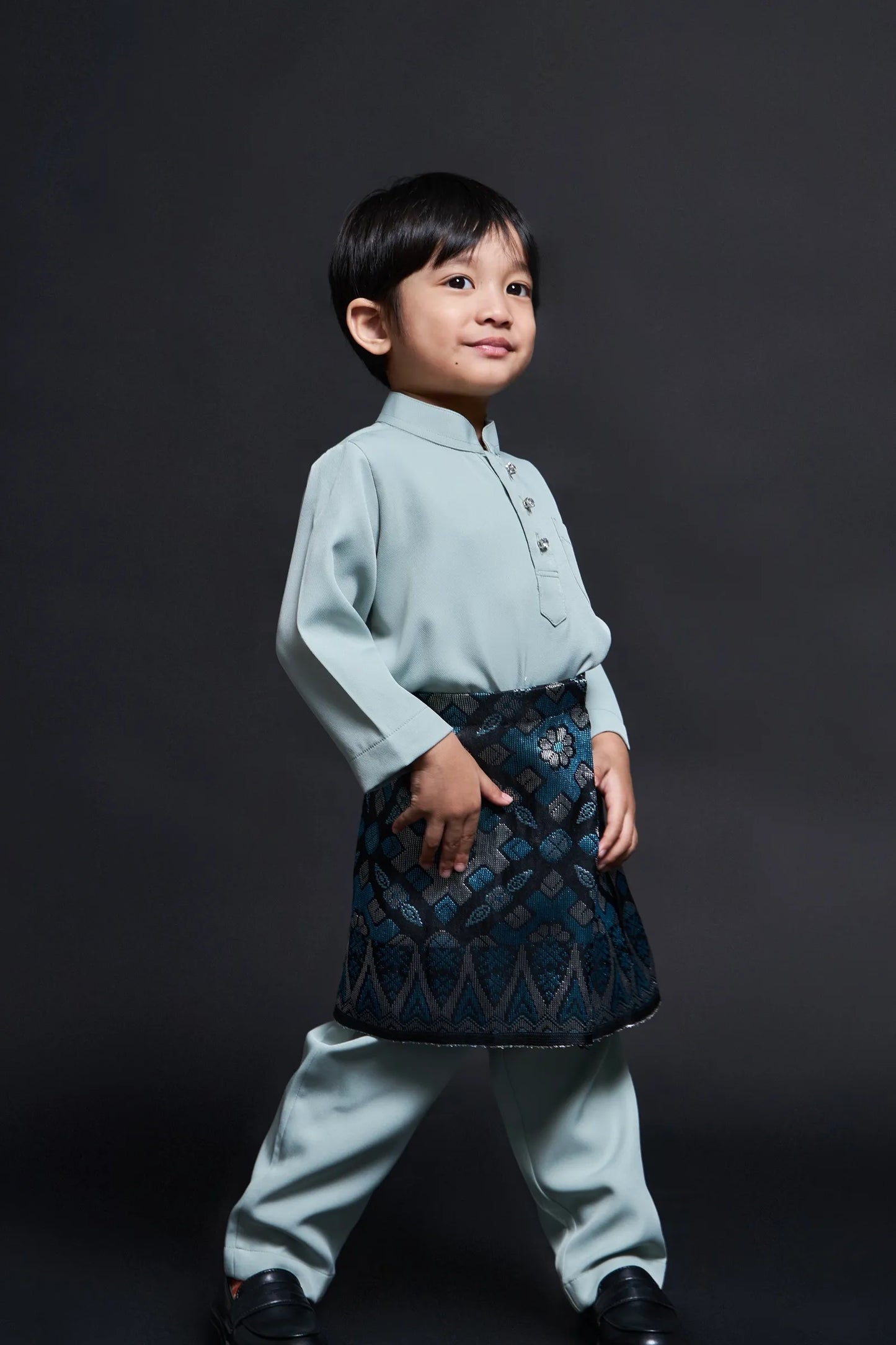 Baju Melayu Kids Luxe (Sage Green)