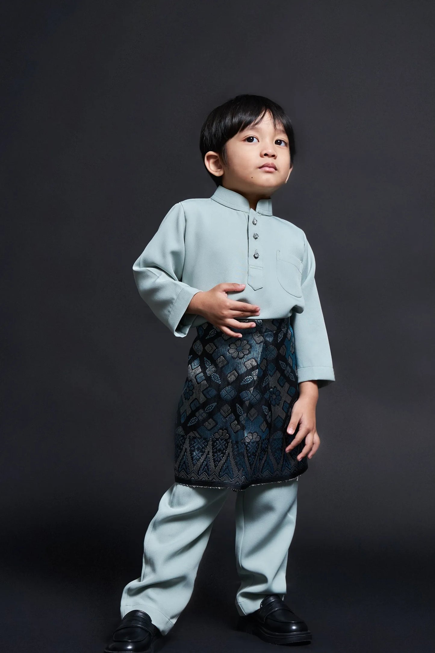 Baju Melayu Kids Luxe (Sage Green)