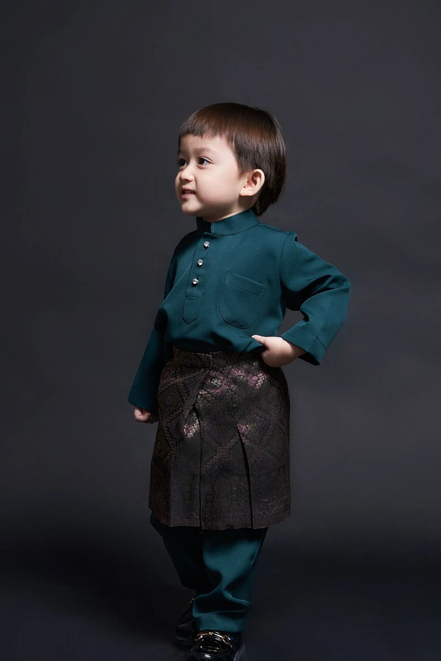 Baju Melayu Kids Luxe (Emerald Green)