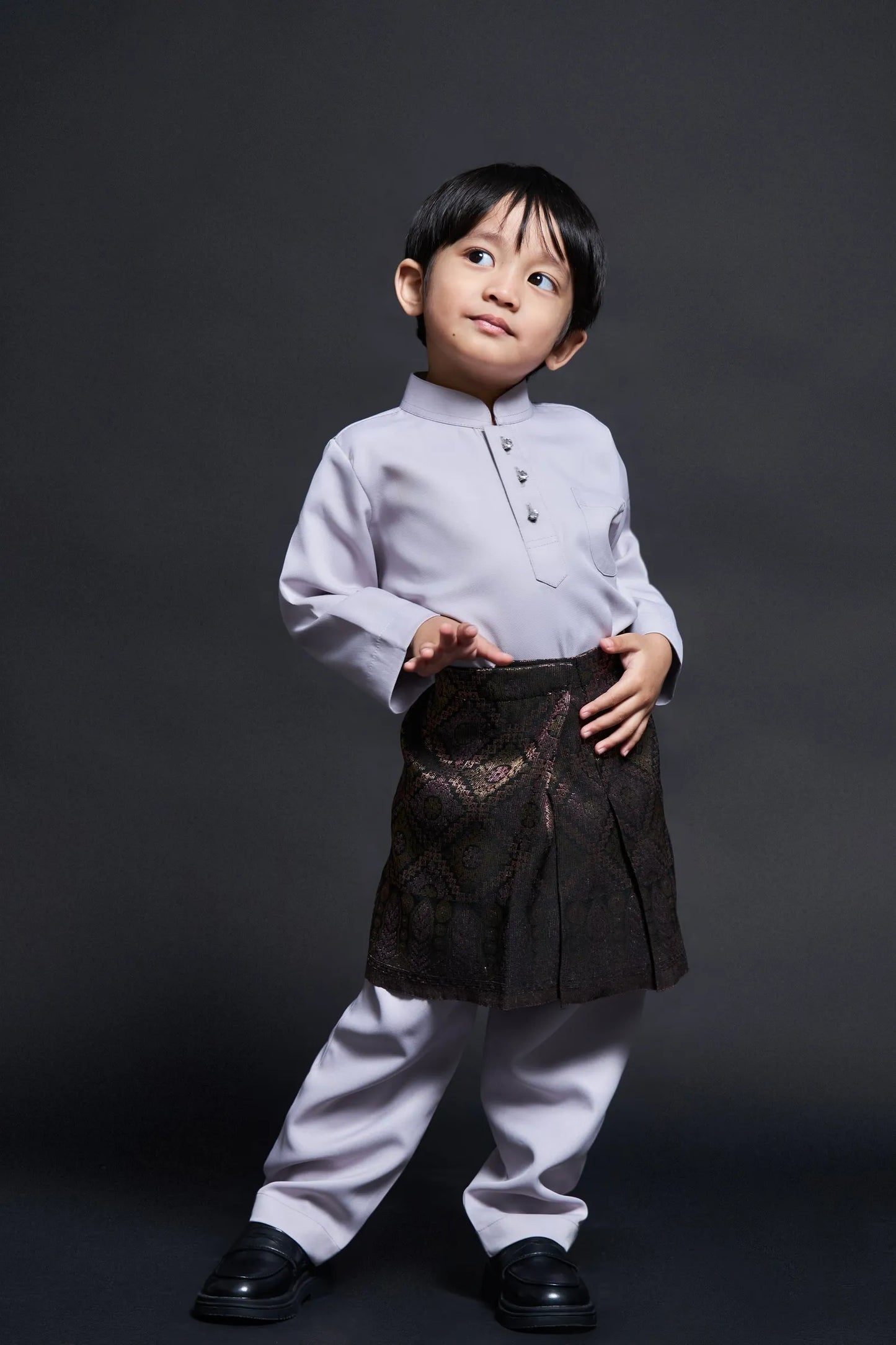 Baju Melayu Kids Luxe (Ash Lavender)