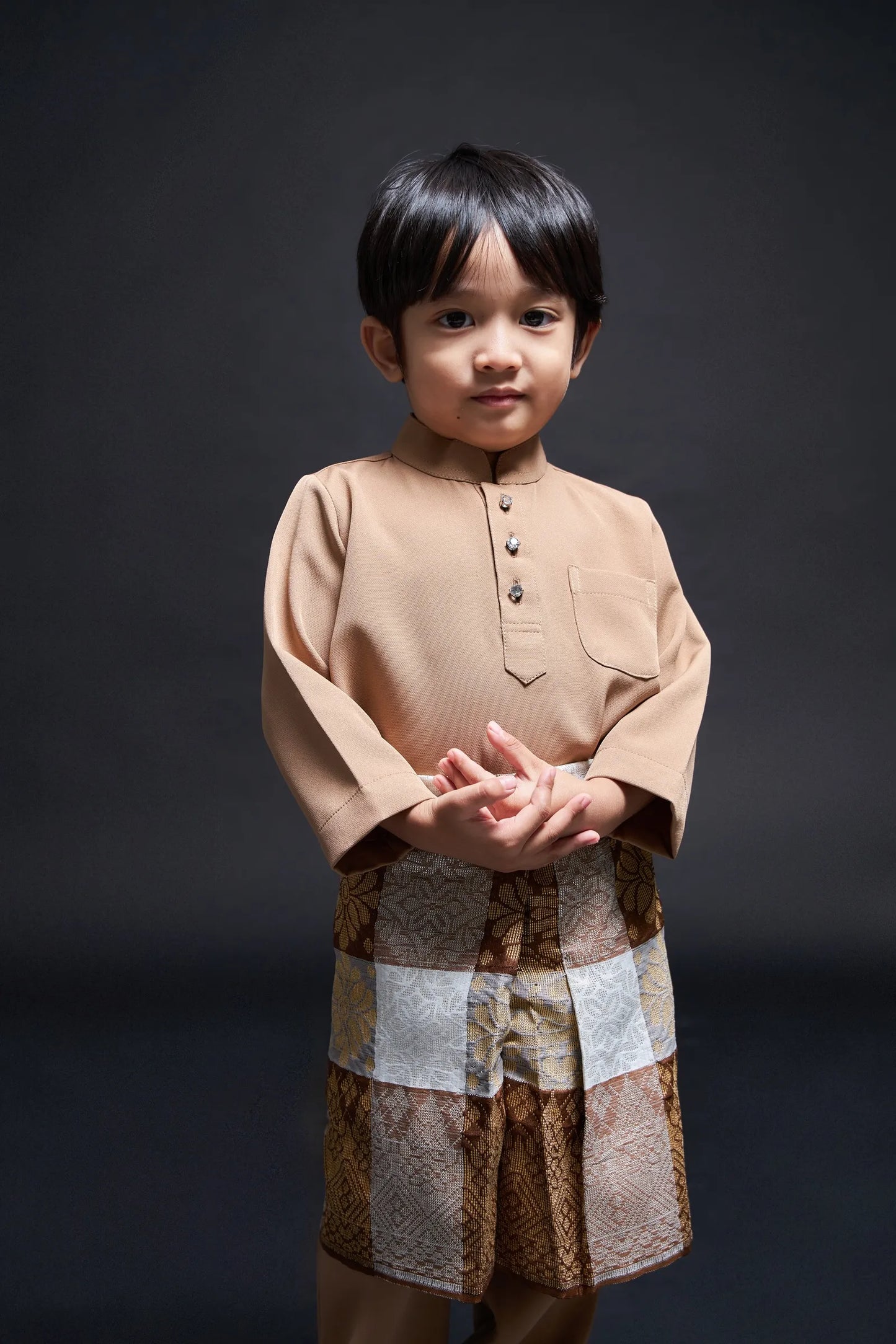 Baju Melayu Kids Luxe (Brown)