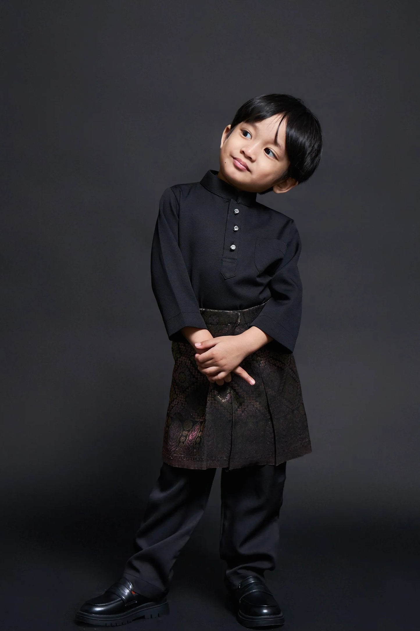 Baju Melayu Kids Luxe (Black)